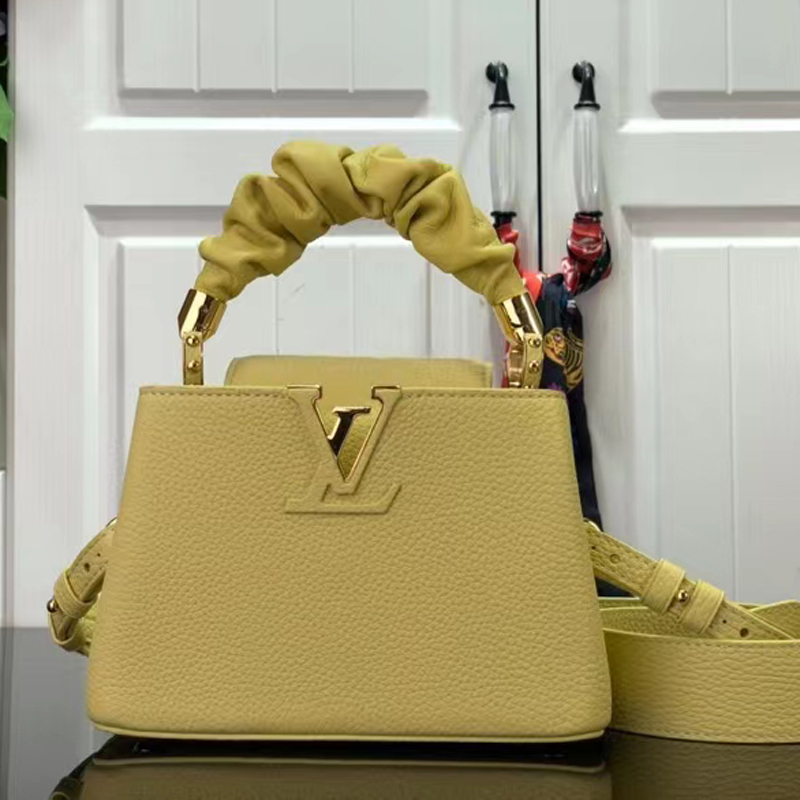 Louis Vuitton CAPUCINES MINI Taurillon Leather Bag M58586 Ginger Yellow